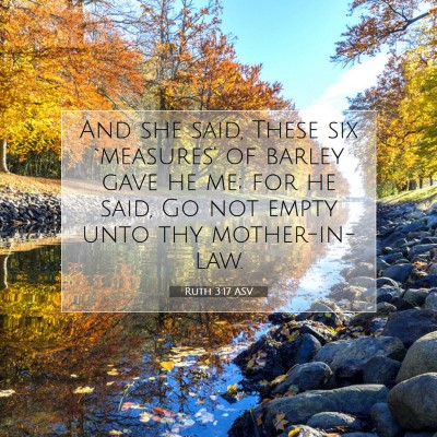 Picture 07 - Ruth 3:17 ASV - And she said, These six `measures' of barley gave - Bible Verse Picture