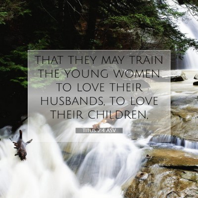 Picture 07 - Titus 2:4 ASV - that they may train the young women to love their - Bible Verse Picture