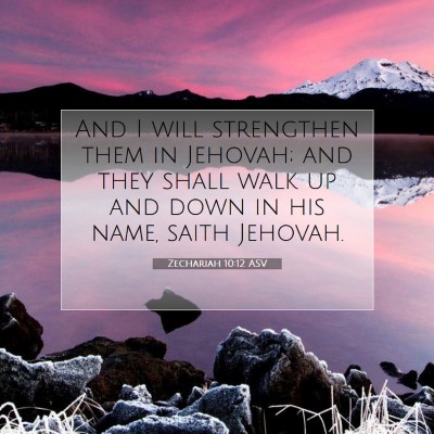 Picture 07 - Zechariah 10:12 ASV - And I will strengthen them in Jehovah; and they - Bible Verse Picture