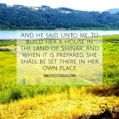 Picture 07 - Zechariah 5:11 ASV - And he said unto me, To build her a house in the - Bible Verse Picture
