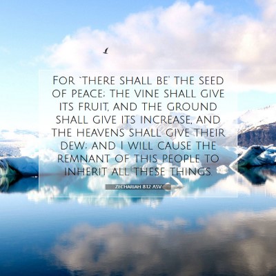 Picture 07 - Zechariah 8:12 ASV - For `there shall be' the seed of peace; the vine - Bible Verse Picture