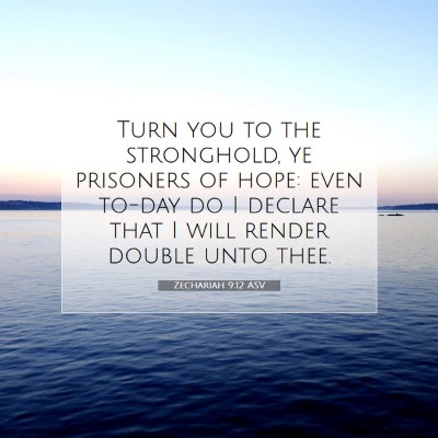 Picture 07 - Zechariah 9:12 ASV - Turn you to the stronghold, ye prisoners of hope: - Bible Verse Picture