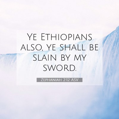 Picture 07 - Zephaniah 2:12 ASV - Ye Ethiopians also, ye shall be slain by my - Bible Verse Picture