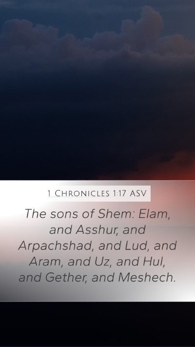 1 Chronicles 1:17 ASV Bible Verse Image