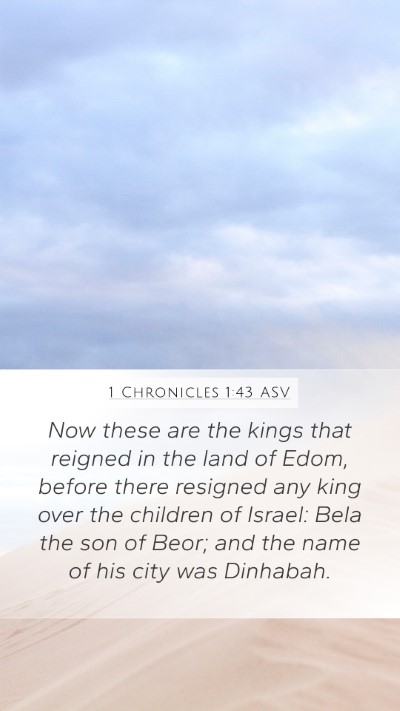 1 Chronicles 1:43 ASV Bible Verse Image