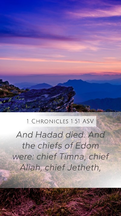 1 Chronicles 1:51 ASV Bible Verse Image