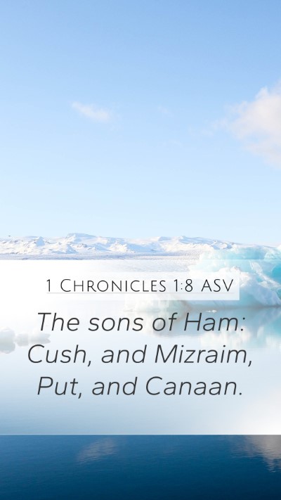 1 Chronicles 1:8 ASV Bible Verse Image