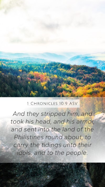1 Chronicles 10:9 ASV Bible Verse Image