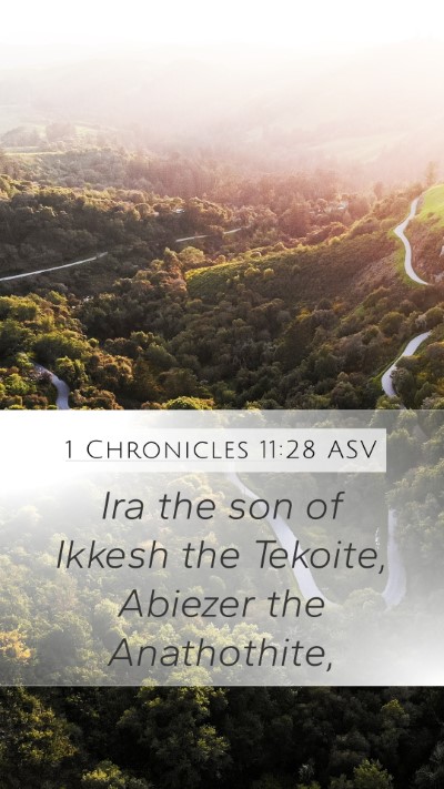 1 Chronicles 11:28 ASV Bible Verse Image