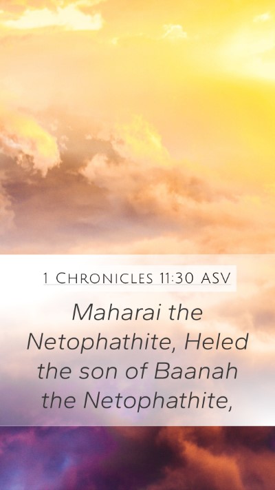 1 Chronicles 11:30 ASV Bible Verse Image