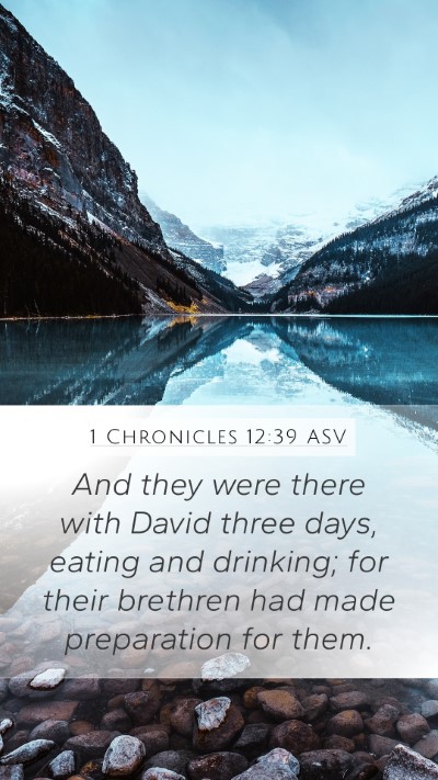 1 Chronicles 12:39 ASV Bible Verse Image