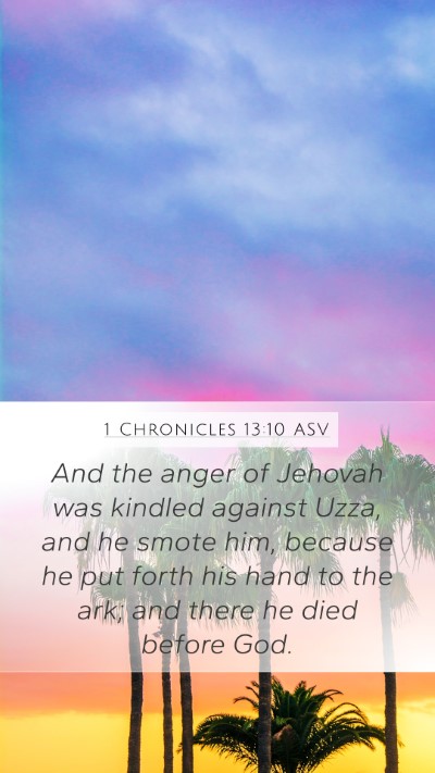 1 Chronicles 13:10 ASV Bible Verse Image