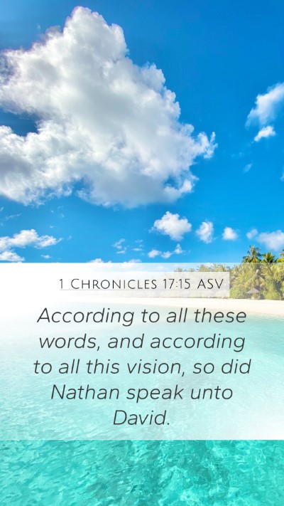 1 Chronicles 17:15 ASV Mobile Phone Wallpaper - According to all these words, and according to - Mobile Bible Verse Wallpaper
