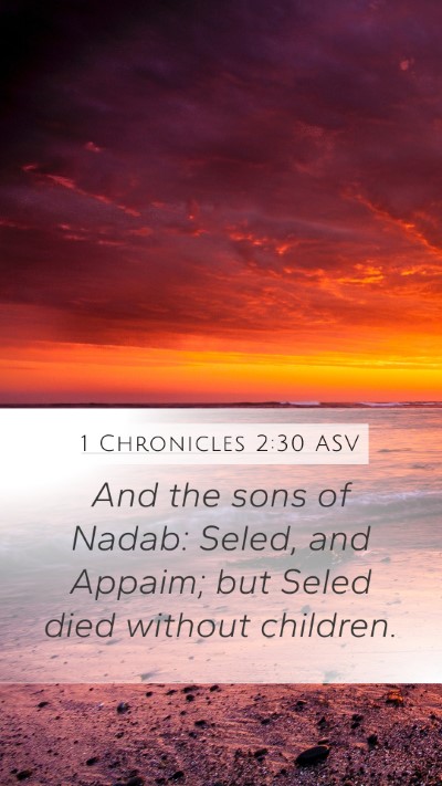1 Chronicles 2:30 ASV Mobile Phone Wallpaper - And the sons of Nadab: Seled, and Appaim; but - Mobile Bible Verse Wallpaper