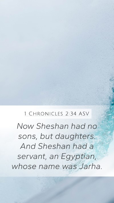1 Chronicles 2:34 ASV Mobile Phone Wallpaper - Now Sheshan had no sons, but daughters. And - Mobile Bible Verse Wallpaper