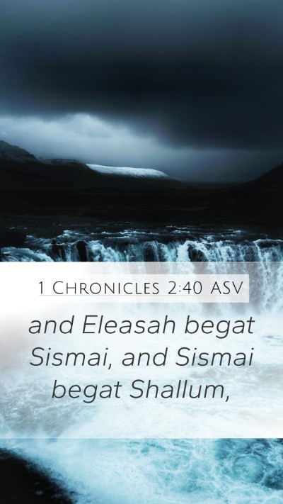 1 Chronicles 2:40 ASV Mobile Phone Wallpaper - and Eleasah begat Sismai, and Sismai begat - Mobile Bible Verse Wallpaper