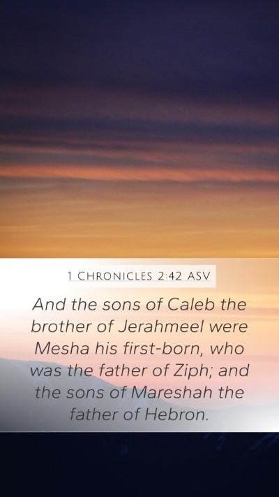 1 Chronicles 2:42 ASV Bible Verse Image