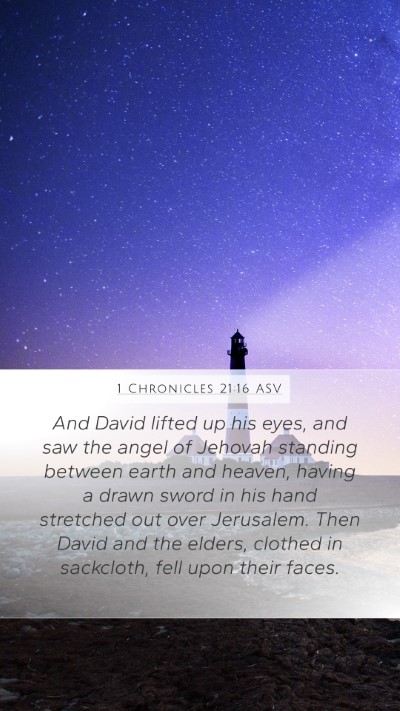 1 Chronicles 21:16 ASV Bible Verse Image