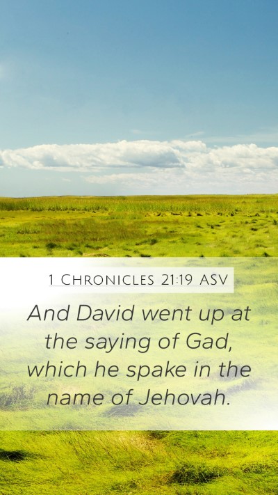 1 Chronicles 21:19 ASV Bible Verse Image
