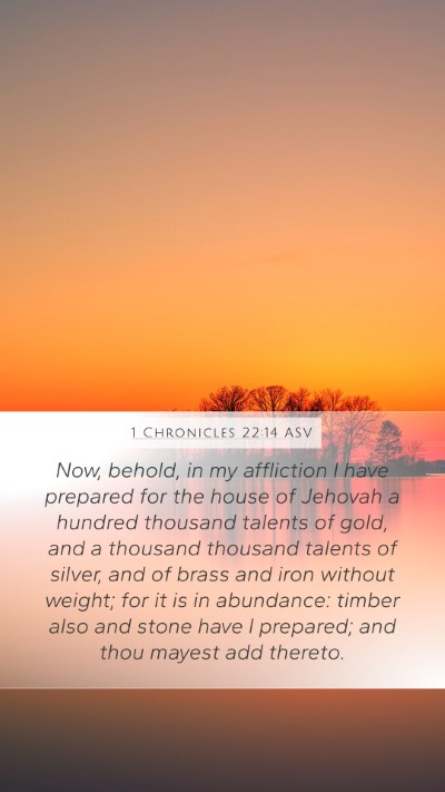 1 Chronicles 22:14 ASV Bible Verse Image