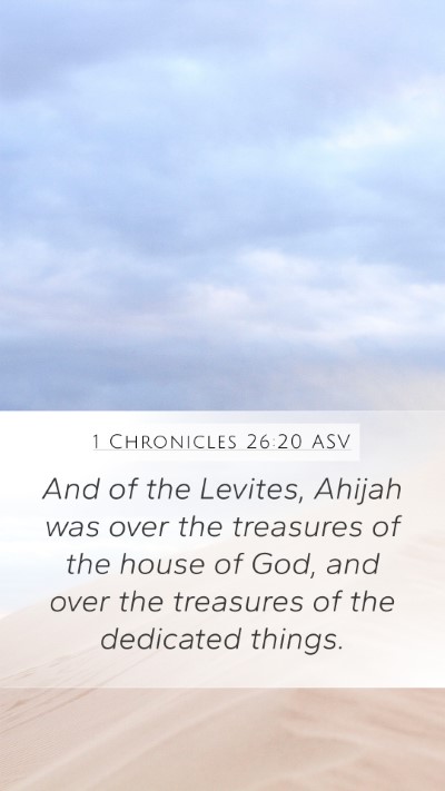1 Chronicles 26:20 ASV Bible Verse Image