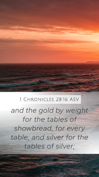 1 Chronicles 28:16 ASV Bible Verse Image