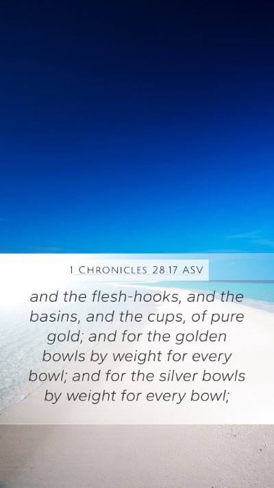 1 Chronicles 28:17 ASV Bible Verse Image