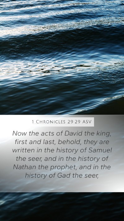 1 Chronicles 29:29 ASV Bible Verse Image