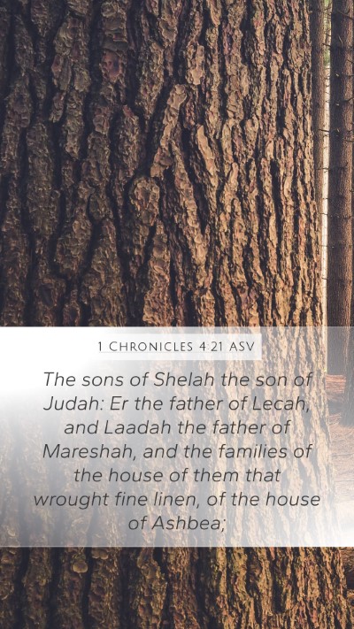 1 Chronicles 4:21 ASV Bible Verse Image