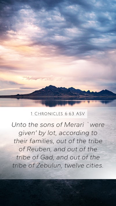 1 Chronicles 6:63 ASV Bible Verse Image