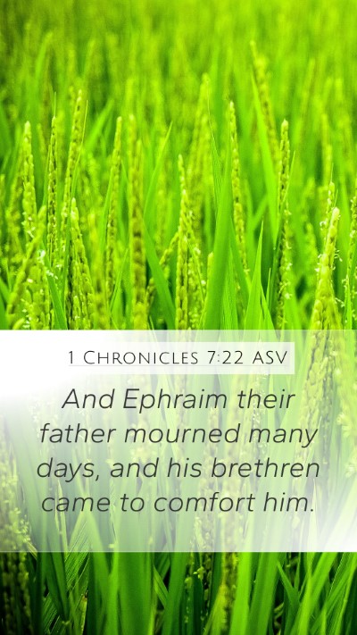 1 Chronicles 7:22 ASV Mobile Phone Wallpaper - And Ephraim their father mourned many days, and - Mobile Bible Verse Wallpaper