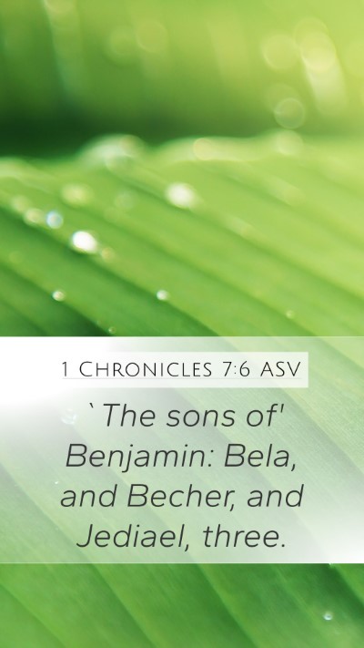1 Chronicles 7:6 ASV Bible Verse Image