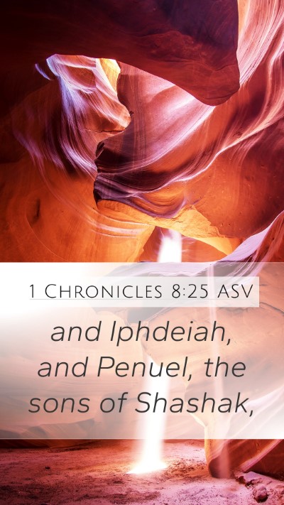 1 Chronicles 8:25 ASV Mobile Phone Wallpaper - and Iphdeiah, and Penuel, the sons of - Mobile Bible Verse Wallpaper