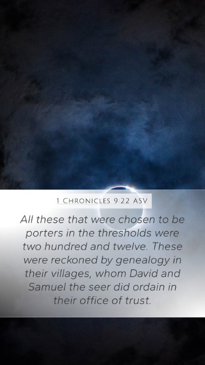 1 Chronicles 9:22 ASV Bible Verse Image