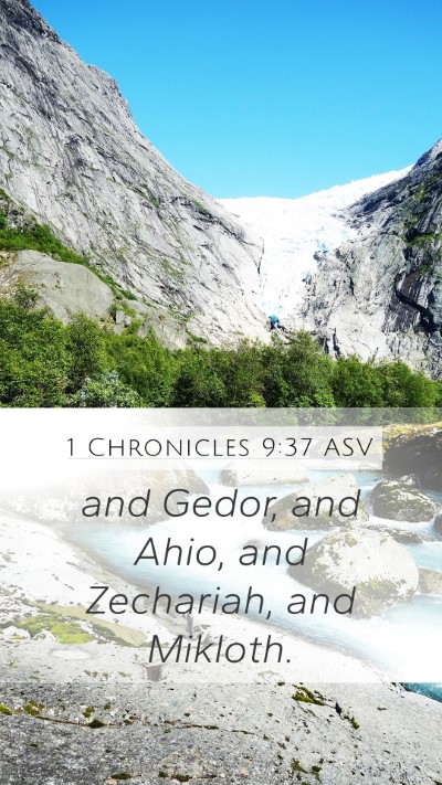 1 Chronicles 9:37 ASV Bible Verse Image