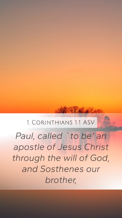 1 Corinthians 1:1 ASV Bible Verse Image