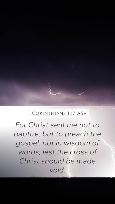 1 Corinthians 1:17 ASV Bible Verse Image