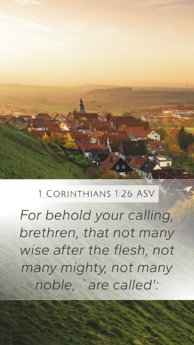 1 Corinthians 1:26 ASV Bible Verse Image