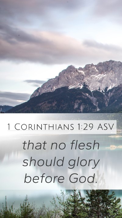 1 Corinthians 1:29 ASV Bible Verse Image