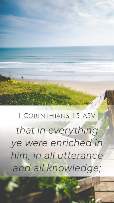 1 Corinthians 1:5 ASV Bible Verse Image