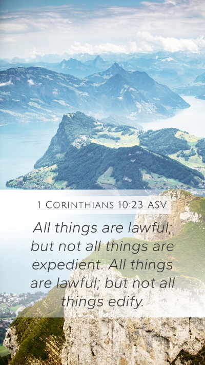 1 Corinthians 10:23 ASV Bible Verse Image
