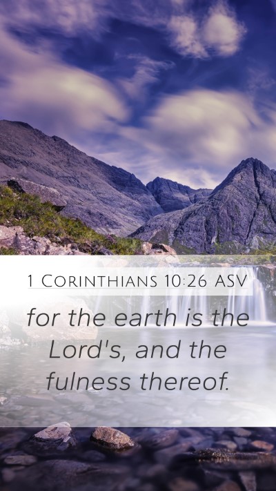 1 Corinthians 10:26 ASV Bible Verse Image