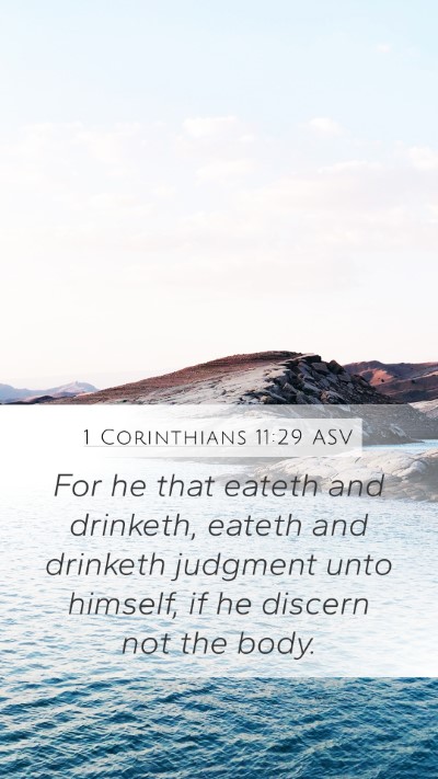 1 Corinthians 11:29 ASV Bible Verse Image