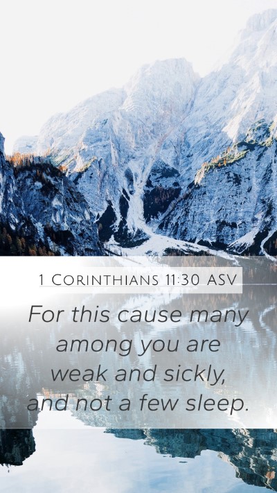 1 Corinthians 11:30 ASV Bible Verse Image