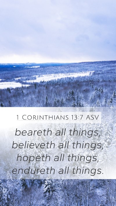 1 Corinthians 13:7 ASV Bible Verse Image