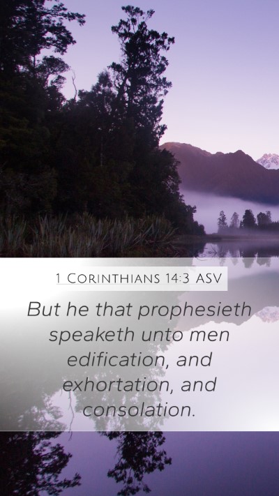 1 Corinthians 14:3 ASV Bible Verse Image