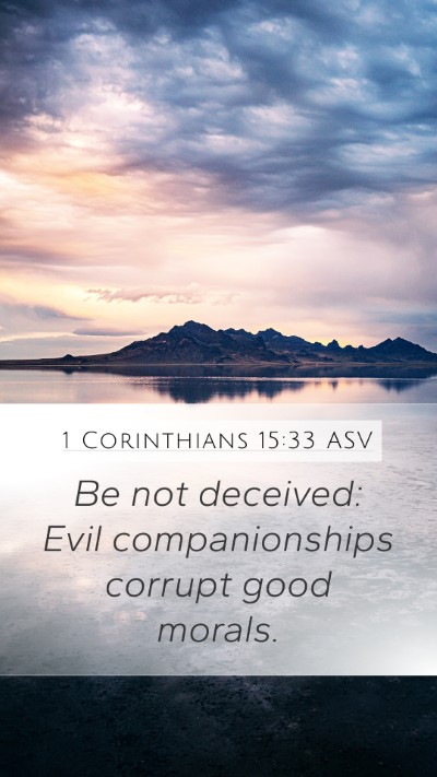 1 Corinthians 15:33 ASV Bible Verse Image