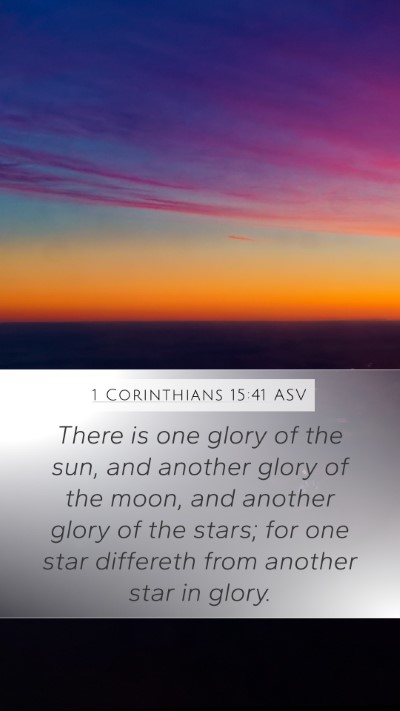 1 Corinthians 15:41 ASV Bible Verse Image