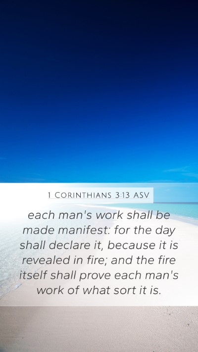 1 Corinthians 3:13 ASV Bible Verse Image
