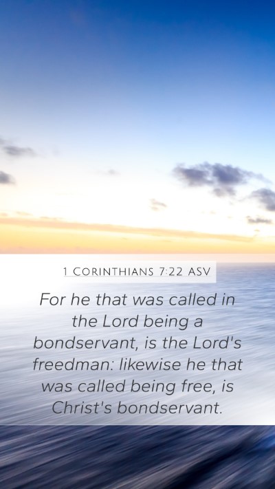 1 Corinthians 7:22 ASV Bible Verse Image